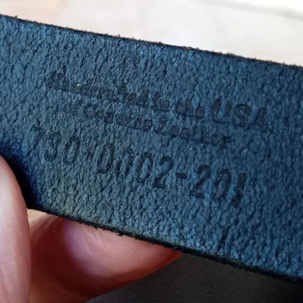 Y2K Vintage Twin Hill UPS Leather Belt 48 52 Black Silver Workwear Gorp USA Made